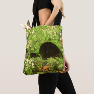 Bolsa Tote Neerlandês Art Nouveau Hedgehog e Bebês