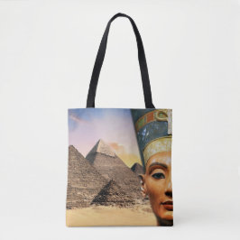 Bolsa Tote Nefertiti Akhenaten e Pirâmides