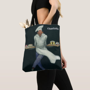 Bolsa Tote Negócio de Comida Antiga, Padeiro com Sobremesas d