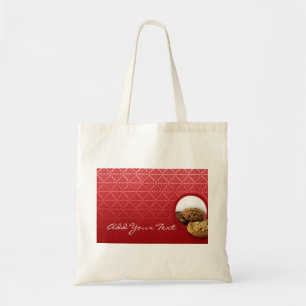 Bolsa Tote Negócio vermelho das sobremesas do damasco de