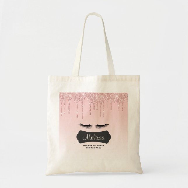 Bolsa Tote Negócios com brilho moderno cor-de-rosa e amarelos (Frente)