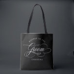 Bolsa Tote Negra caligrafia moderna Mãe da Noiva<br><div class="desc">Uma mãe eterno e elegante da bolsa de presentes da noiva,  com um roteiro de caligrafia refinado em um passado clássico,  perfeito para uma celebração formal e sofisticada de casamento. Para personalização ou outros produtos com este design,  por favor,  sinta-se à vontade para entrar em contato comigo.</div>