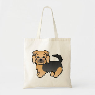 Bolsa Tote Negra E Tan Norfolk Terrier Cute Cartoon Dog