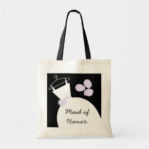 Bolsa Tote Negra Madrinha de casamento Roxa de Casamento