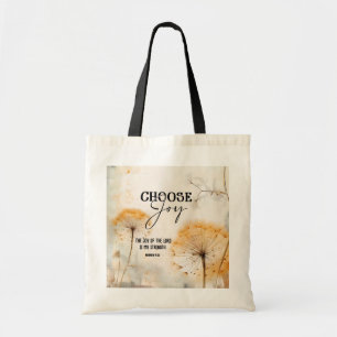 Bolsa Tote Nehemiah 8:10 Alegria das Flores do Senhor Bíblia