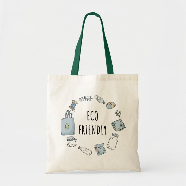 Bolsa Tote  Nenhum desperdício| Sustentabilidade Ecológica (Frente)