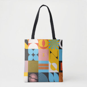 Bolsa Tote Neo Modernismo - padrão trabalho de arte feito co