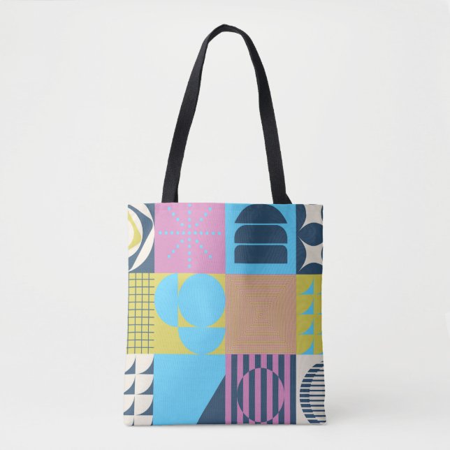 Bolsa Tote Neo Modernismo - padrão trabalho de arte feito com (Frente)