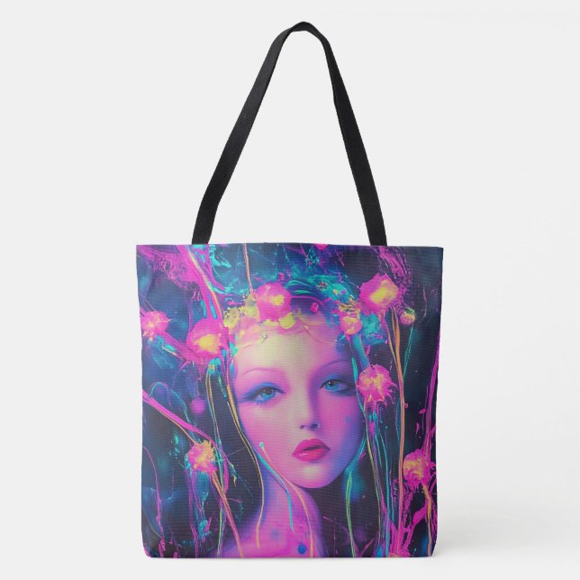 Bolsa Tote Neon Alienígena Goddese (Frente)