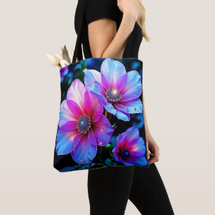 Bolsa Tote Neon Bloom Flower Magic Design