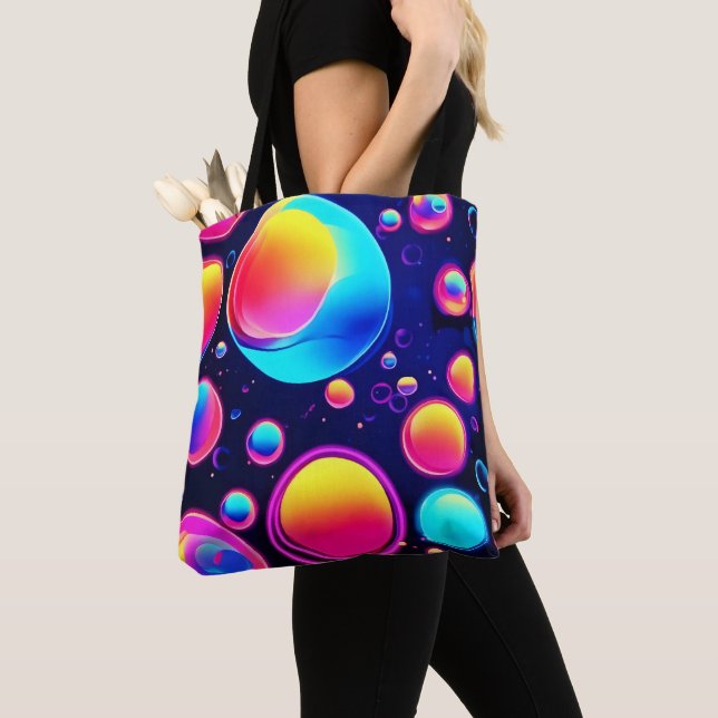 Bolsa Tote Neon Bubble Universe (Close Up)
