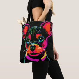 Bolsa Tote Neon Canine Puppy Art