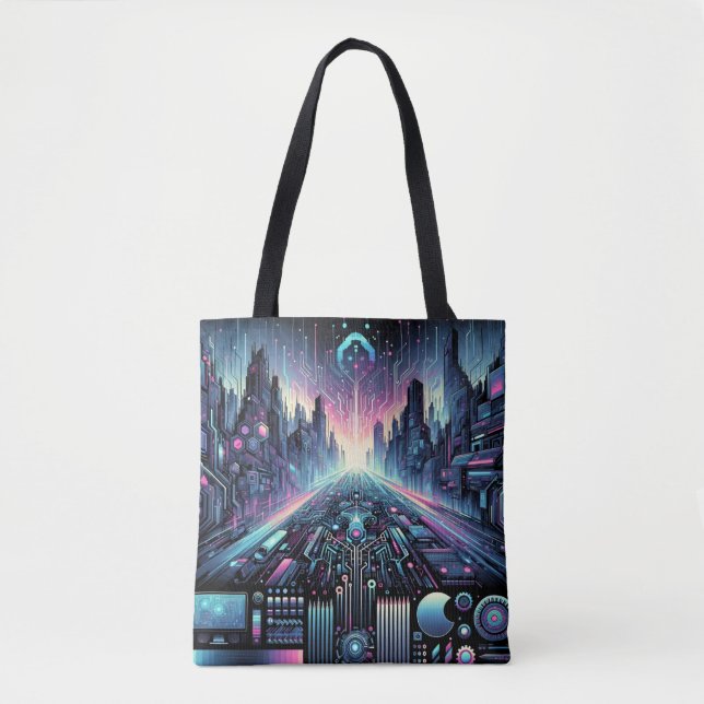 Bolsa Tote Neon Cyberworld (Frente)