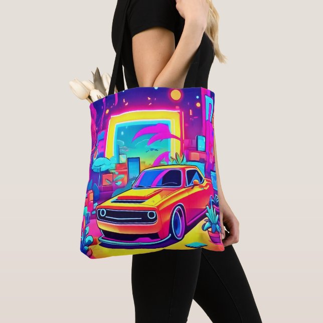 Bolsa Tote Neon Dream Car Escape (Close Up)