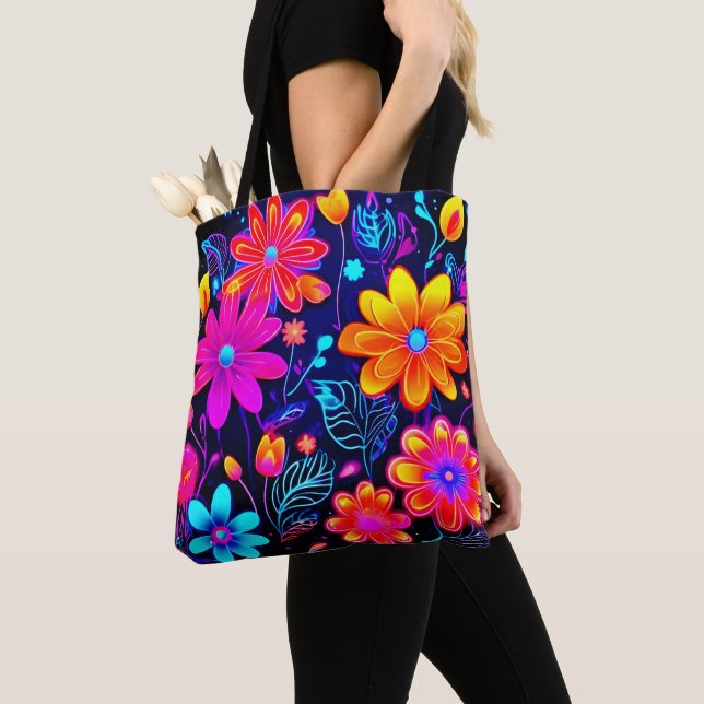 Bolsa Tote Neon Floral Fantasy (Close Up)