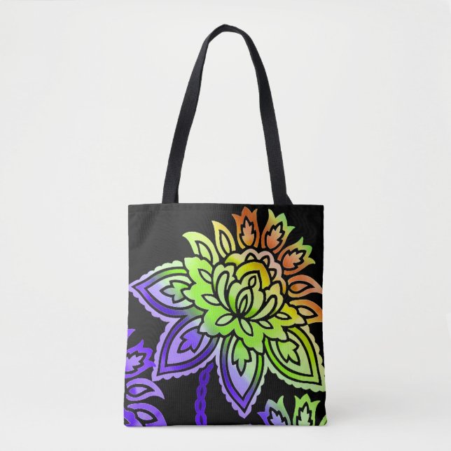 Bolsa Tote Neon Flowers (Frente)