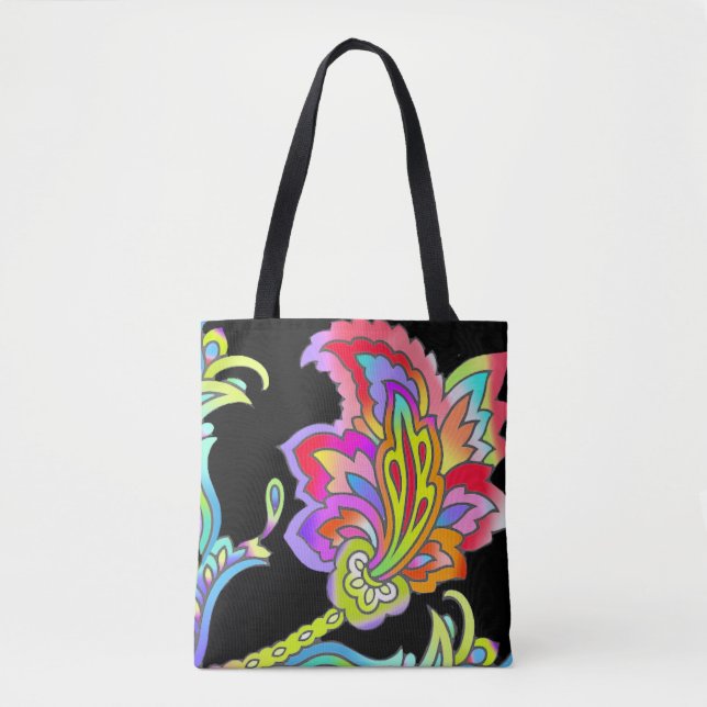 Bolsa Tote Neon Flowers (Frente)