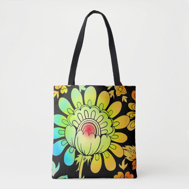 Bolsa Tote Neon Flowers (Frente)