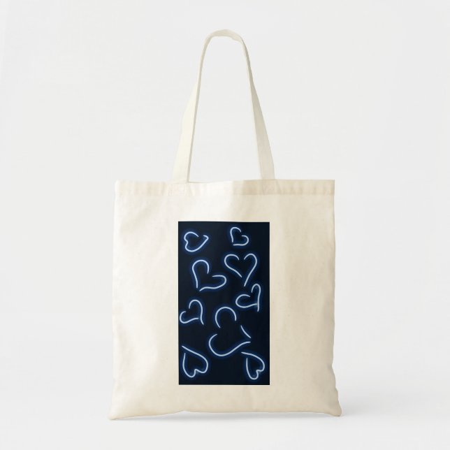 Bolsa Tote Neon Hearts Blue (Frente)