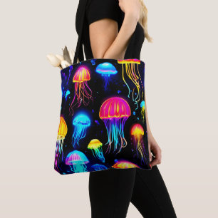 Bolsa Tote Neon Jellyfish Dreamscape