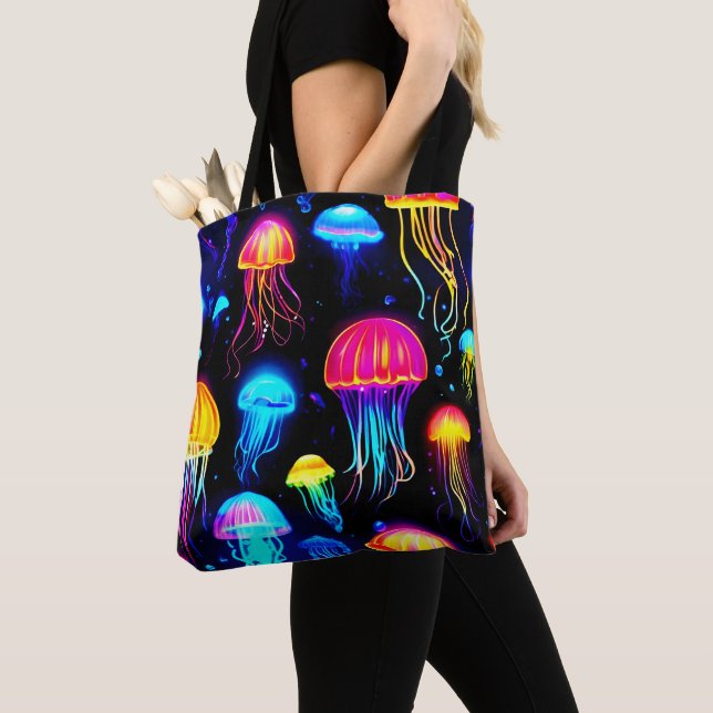 Bolsa Tote Neon Jellyfish Dreamscape (Close Up)