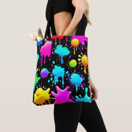 Bolsa Tote Neon Paint Drives Design