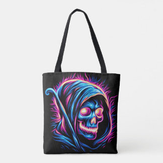 Bolsa Tote Neon Reaper Glow - Saco do crânio