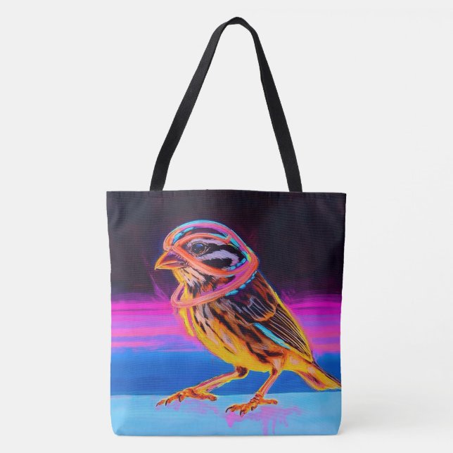 Bolsa Tote Neon Sparrow com Acentos Brilhantes (Frente)