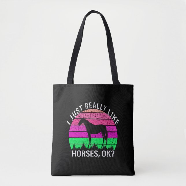 Bolsa Tote Neon Sunset Eu Gosto Muito De Cavalos (Frente)