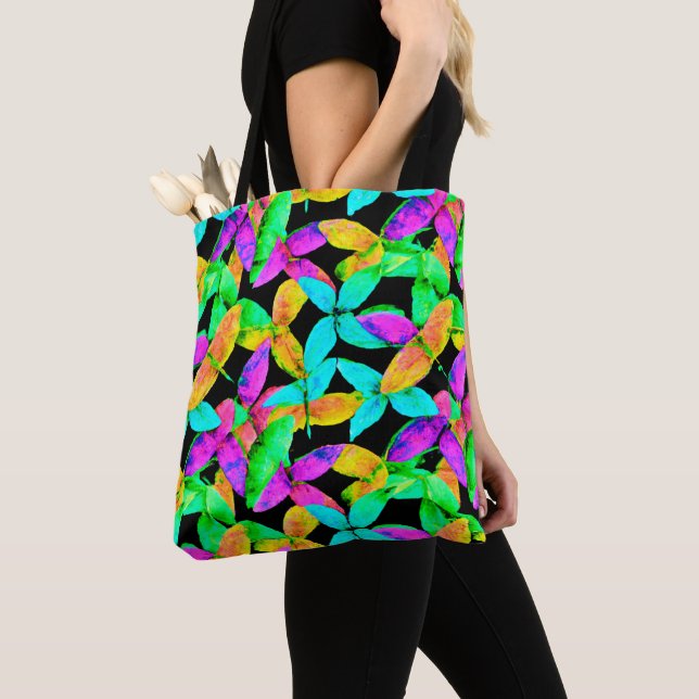 Bolsa Tote Neonscape Leaf Pattern (Close Up)