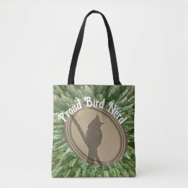 Bolsa Tote Nerd de pássaro orgulhoso Silhouette Castanho