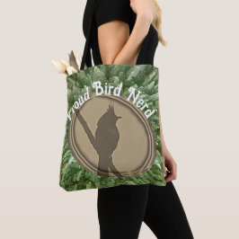 Bolsa Tote Nerd de pássaro orgulhoso Silhouette Castanho