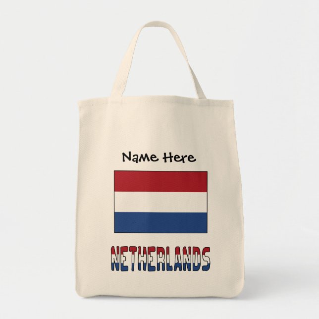 Bolsa Tote Netherlands and Netherlander Flag Personalized  (Frente)