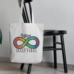 Bolsa Tote Neurodiversity Autismo Aceitação Arco-Íris Bot