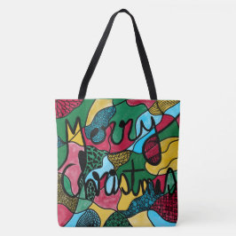 BOLSA TOTE NEUROGRÁFICO E LINHA PRETA DO NATAL DE MERRÍCULA