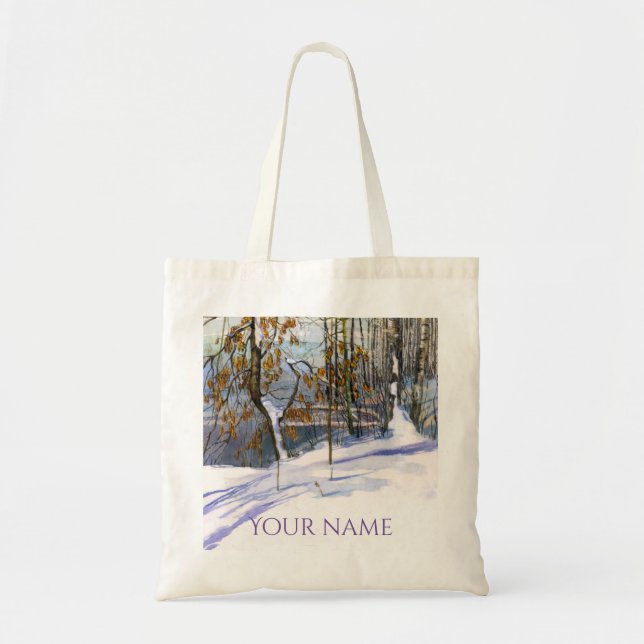 Bolsa Tote Neve caída Pintor de Aquarela (Frente)