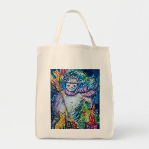 BOLSA TOTE NEVE COM ÁRVORE DE NATAL E BRINQUEDOS