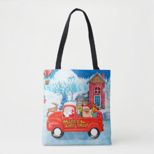 Bolsa Tote Neve de Caminhão de Entrega de Cão Pomerano