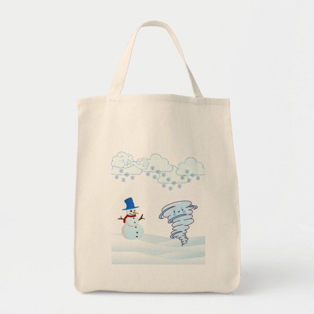 Bolsa Tote Neve e vento de inverno bonito (Frente)