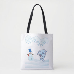 Bolsa Tote Neve e vento de inverno bonito