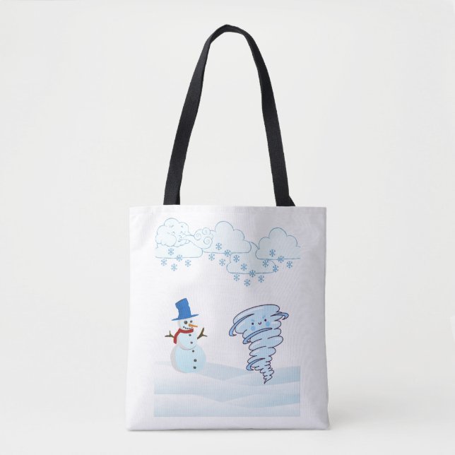 Bolsa Tote Neve e vento de inverno bonito (Frente)