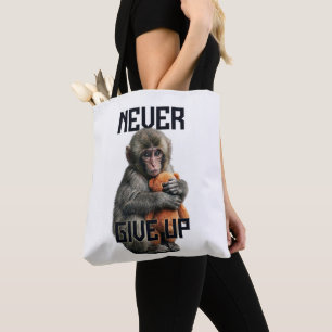 Bolsa Tote Never Give Up - Resilient Baby Monkey with Teddy B