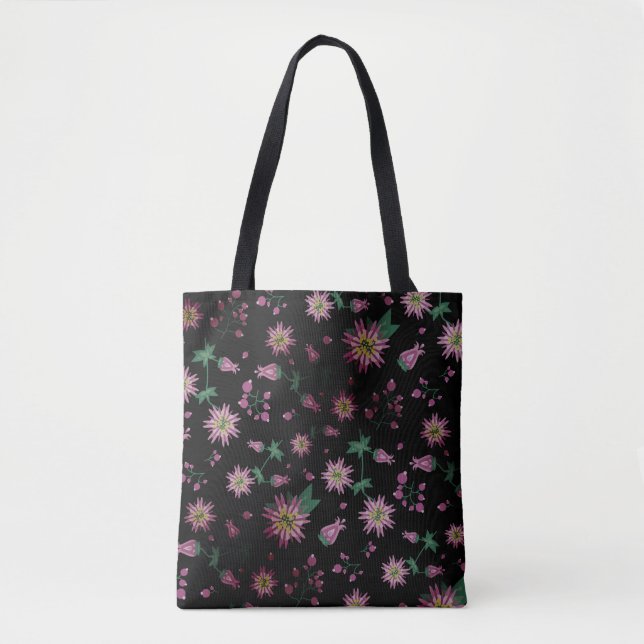 Bolsa Tote Nevoeiro de flores e berries (Frente)
