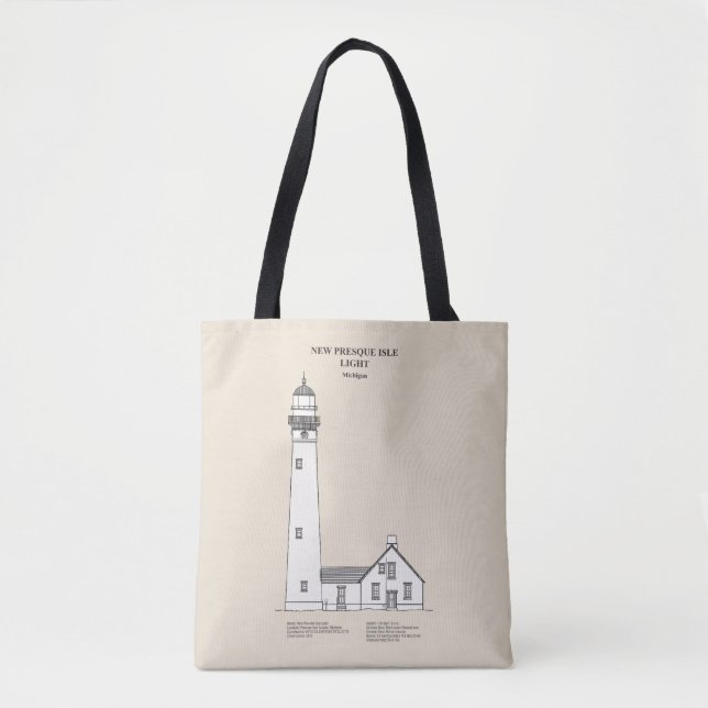 Bolsa Tote New Presque Isle Lighthouse - Michigan - SBD (Frente)