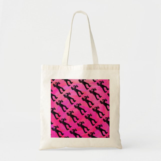 Bolsa Tote New York Boogie Noites Saxofone Rosa Quente (Frente)