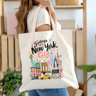 Bolsa Tote New York City Travel Tote NYC Art