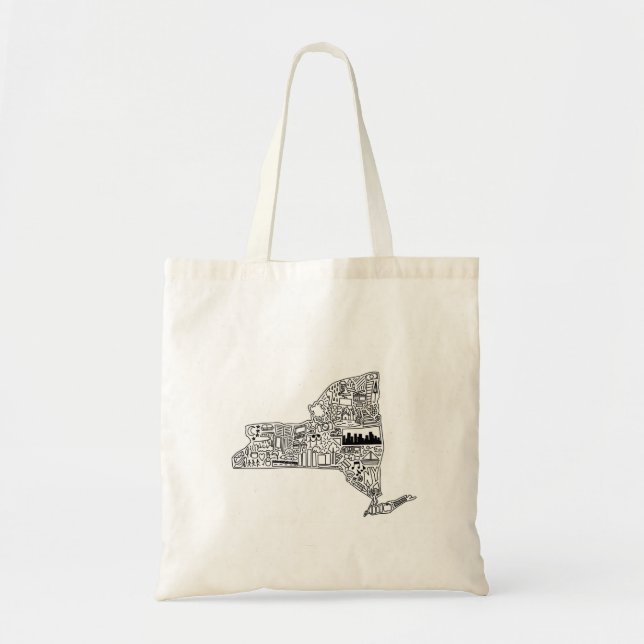 Bolsa Tote New York Detailed Doodle (Frente)