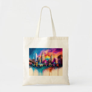 Bolsa Tote New York Skyline Abstrato Art