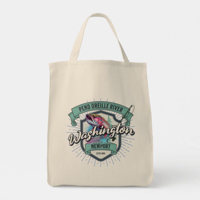 Bolsa Tote Newport (Pend Oreille River), Washington Tote Bag (Verso)