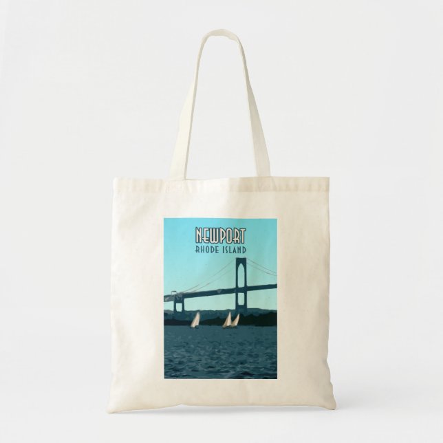 Bolsa Tote Newport Rhode Island Sailboat Vintage (Frente)